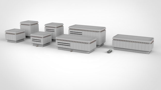 Sci-fi architecture 9 3D Model .c4d .max .obj .3ds .fbx .stl .blend 