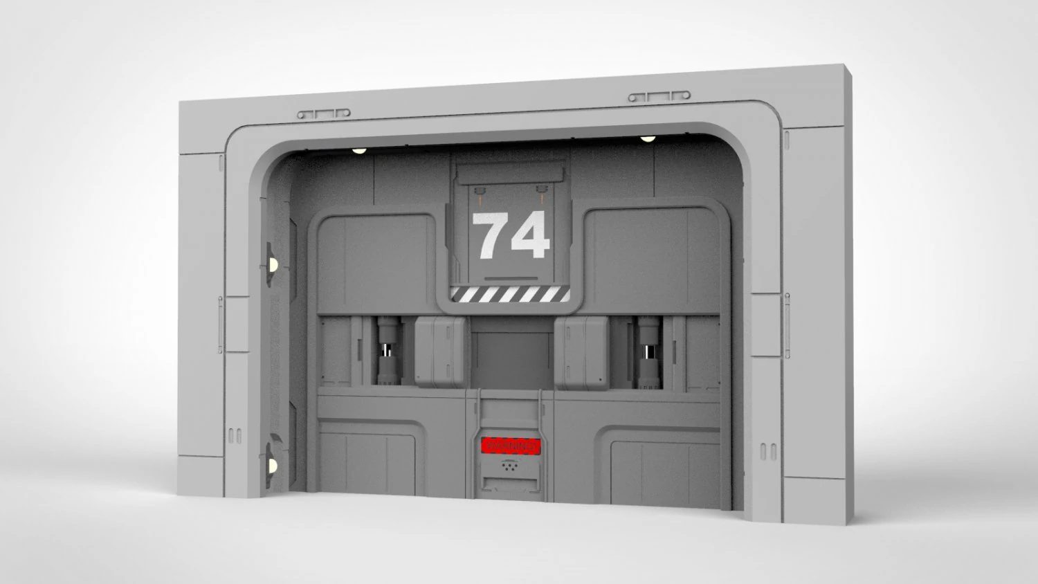 Sci fi door 17 3D Model .c4d .max .obj .3ds .fbx .stl .blend