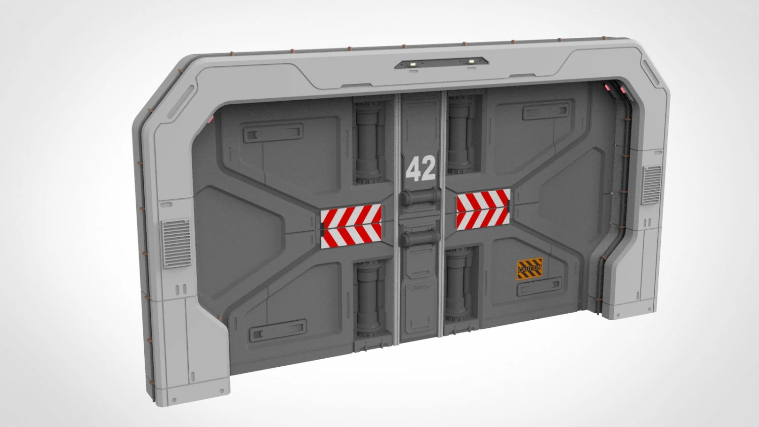 Sci fi door 18 3D Model .c4d .max .obj .3ds .fbx .stl .blend 