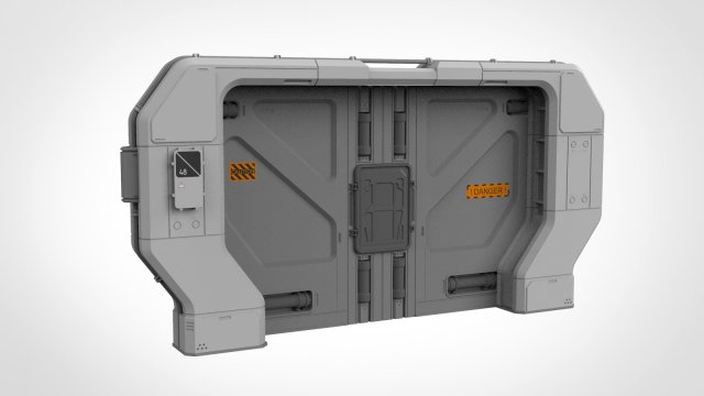 Sci fi door 20 3D Model .c4d .max .obj .3ds .fbx .stl .blend 