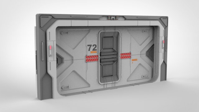 Sci fi door 21 3D Model .c4d .max .obj .3ds .fbx .stl .blend 
