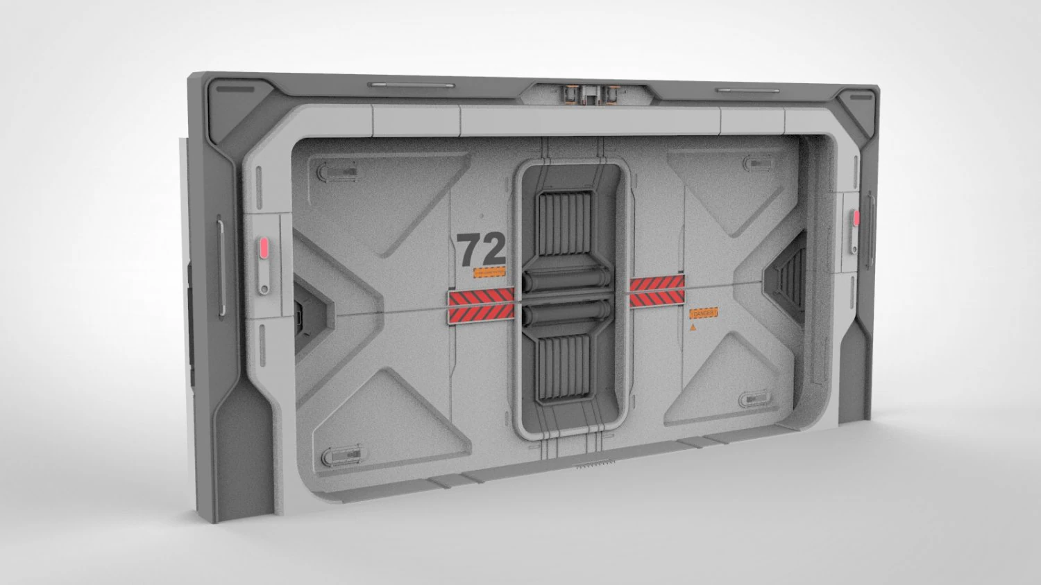 Sci fi door 21 3D Model .c4d .max .obj .3ds .fbx .stl .blend 