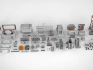 Коллекция элементов научно-фантастической архитектуры 15 3D Модель