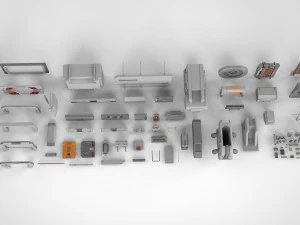 Sci-fi architecture elements collection 15 3D Model