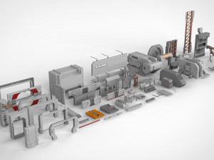 Sci-fi architecture elements collection 15 Modèle 3D