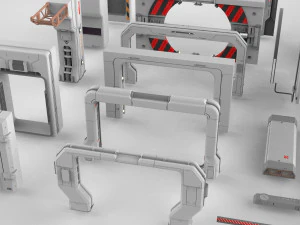 Sci-fi architecture elements collection 15 3D Model