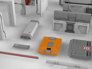 Sci-fi architecture elements collection 15 3D Model