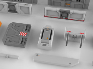 Sci-fi architecture elements collection 15 Modèle 3D