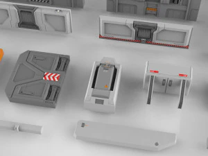 Sci-fi architecture elements collection 15 3D Model
