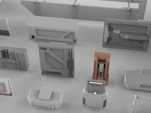 Sci-fi architecture elements collection 15 3D Model