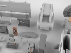 Sci-fi architecture elements collection 15 3D Model