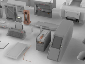 Sci-fi architecture elements collection 15 3D Model
