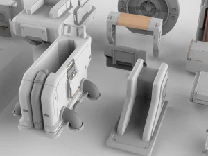 Sci-fi architecture elements collection 15 3D Model