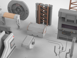 Sci-fi architecture elements collection 15 Modèle 3D
