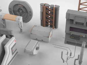 Sci-fi architecture elements collection 15 3D Model