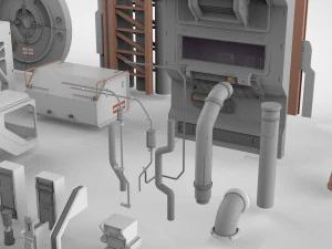 Sci-fi architecture elements collection 15 3D Model