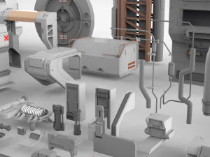 Sci-fi architecture elements collection 15 3D Model