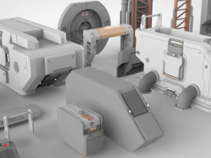 Sci-fi architecture elements collection 15 3D Model