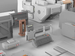 Sci-fi architecture elements collection 15 3D Model