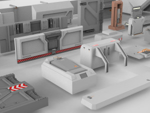 Sci-fi architecture elements collection 15 Modèle 3D