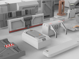 Sci-fi architecture elements collection 15 3D Model