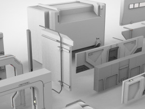 Sci-fi architecture elements collection 15 Modèle 3D