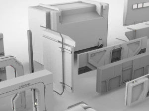 Sci-fi architecture elements collection 15 3D Model