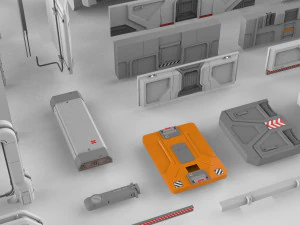 Sci-fi architecture elements collection 15 3D Model