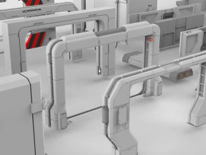 Sci-fi architecture elements collection 15 3D Model