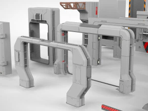 Sci-fi architecture elements collection 15 3D Model