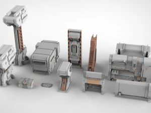 Kitbash de arquitetura de fic&ccedil;&atilde;o cient&iacute;fica 27 Modelo 3D