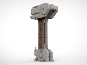 Sci-fi architecture kitbash 27 3D Model