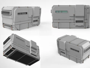 Sci-fi architecture kitbash 27 3D Model