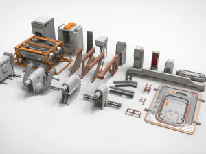 Sci-fi architecture kitbash 28 3D Model