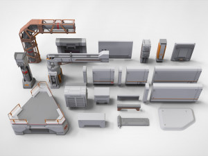 Sci-fi architecture kitbash 29 3D-Modell