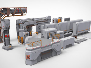 Sci-fi architecture kitbash 29 3D-Modell