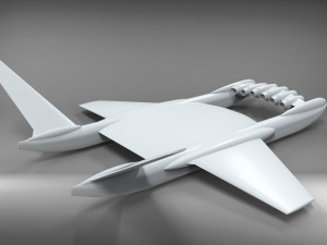 Ekranoplan sea launch 3D Model