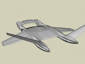 Ekranoplan sea launch 3D Model