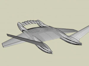 Ekranoplan sea launch 3D Model