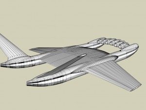 Ekranoplan sea launch 3D Model