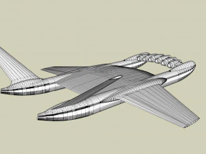 Ekranoplan sea launch 3D Model