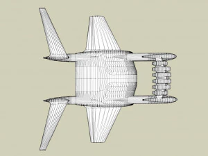 Ekranoplan sea launch 3D Model