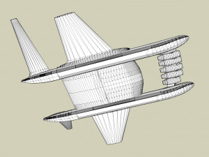 Ekranoplan sea launch 3D Model