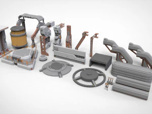 Kitbash architektury science-fiction 1 Model 3D