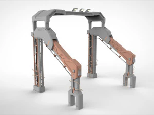 Sci-fi architecture kitbash 1 3D Model