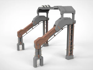 Sci-fi architecture kitbash 1 3D Model