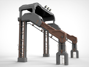 Sci-fi architecture kitbash 1 3D Модель