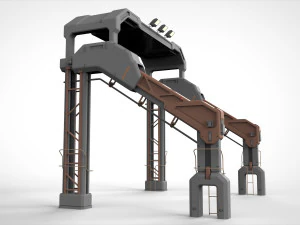 Sci-fi architecture kitbash 1 3D Model