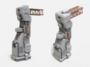 Sci-fi architecture kitbash 1 3D Model