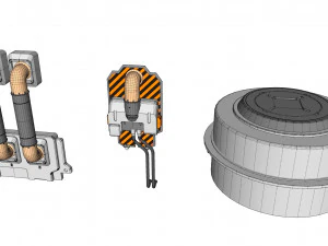Sci-fi architecture kitbash 1 3D Model